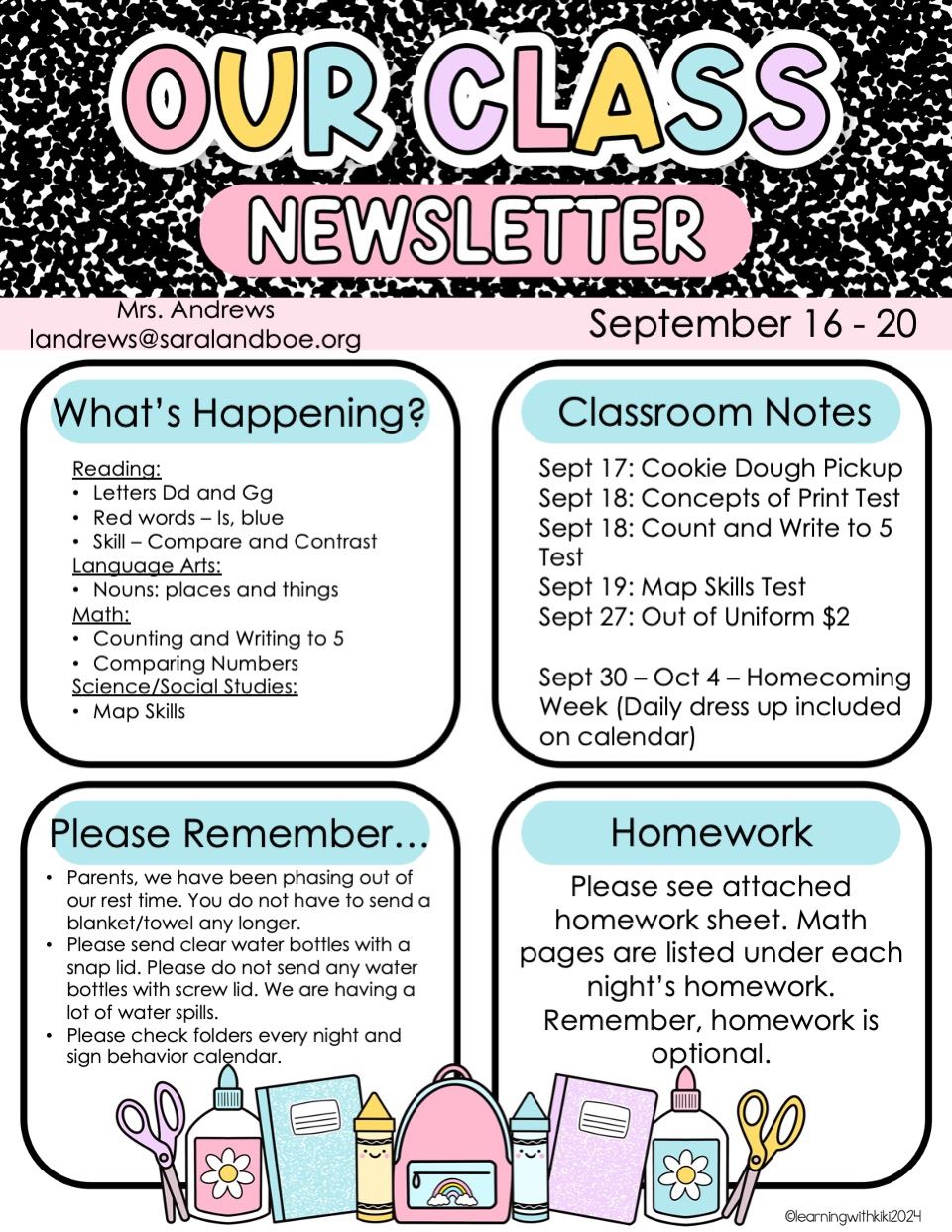 September 16-20 Newsletter