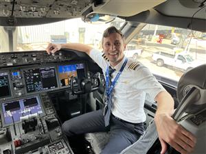 Hunter in pilot's cockpit