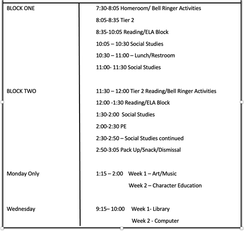 Schedule
